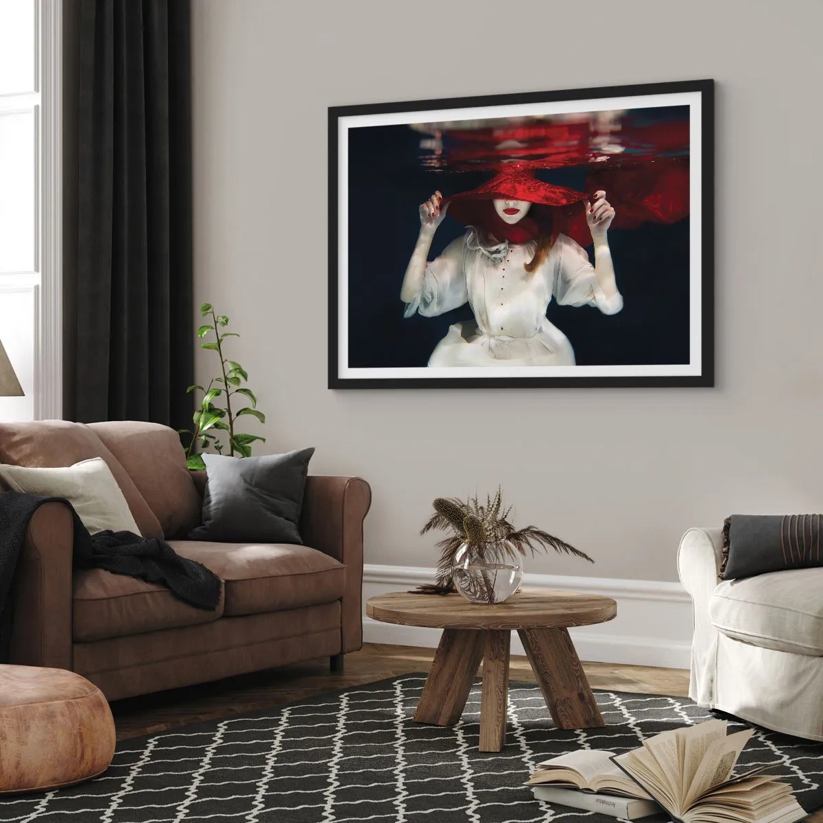 Poster în ramă neagră - Frumoasa fantomă - 70x50 cm
