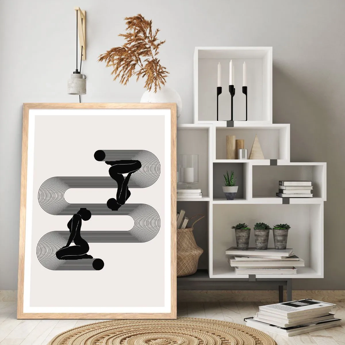 Poster în ramă de stejar deschis - Simetrie senzuală - 40x50 cm