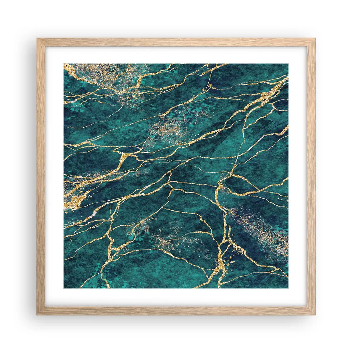 Poster în ramă de stejar deschis - Filon de aur - 50x50 cm
