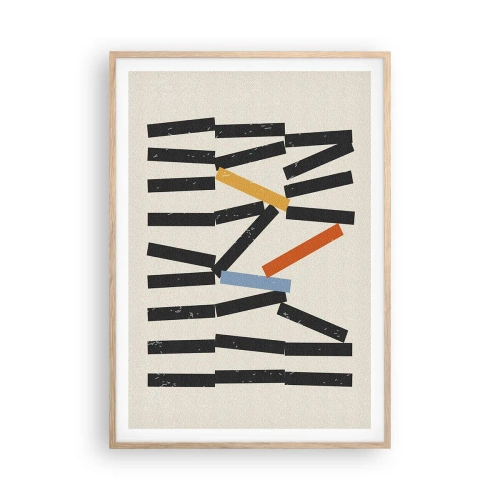 Poster în ramă de stejar deschis - Domino - compoziție - 70x100 cm