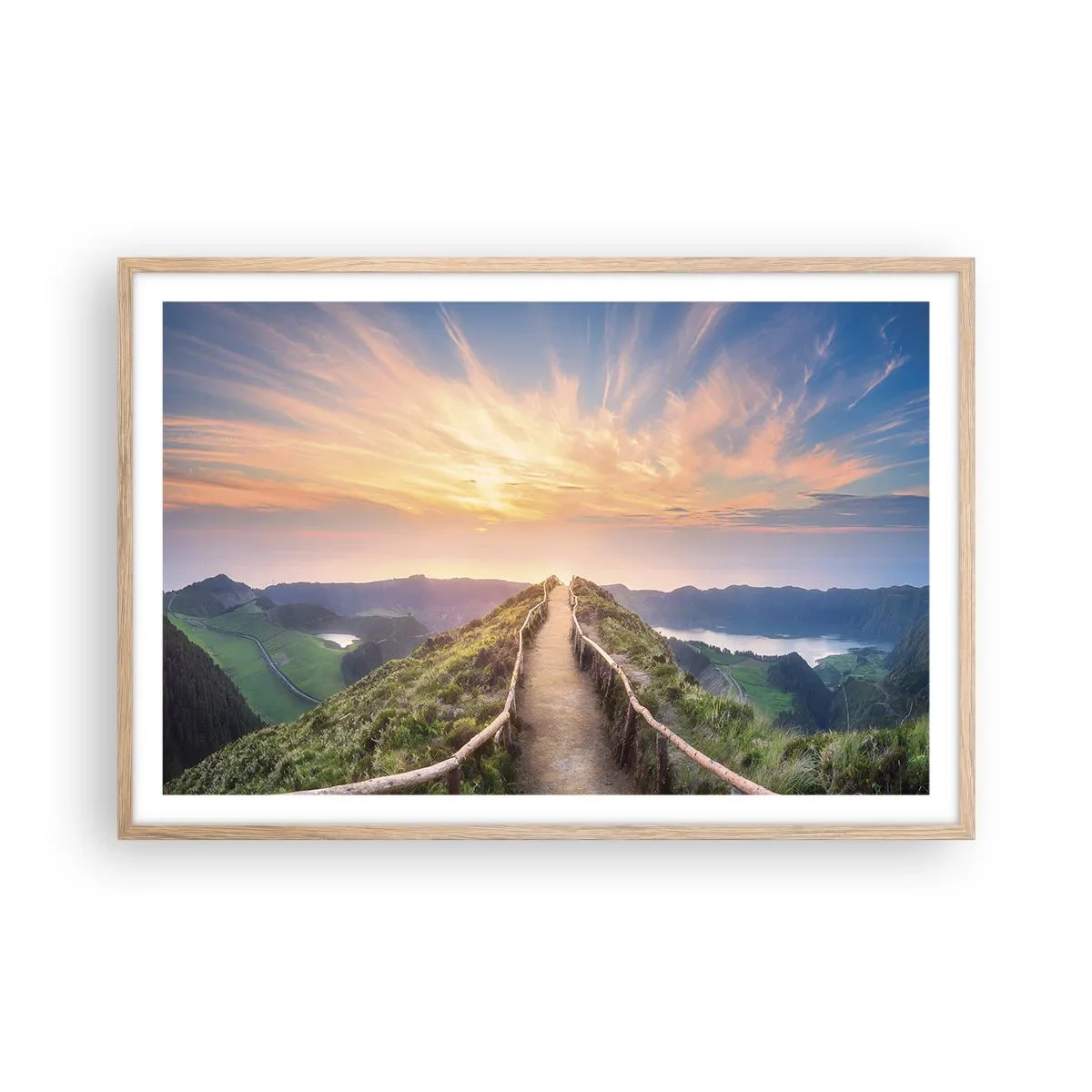 Poster în ramă de stejar deschis - Aproape de cer - 91x61 cm