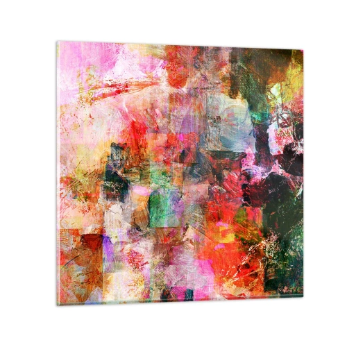 Tablou pe sticlă - O călătorie prin roz - 30x30 cm