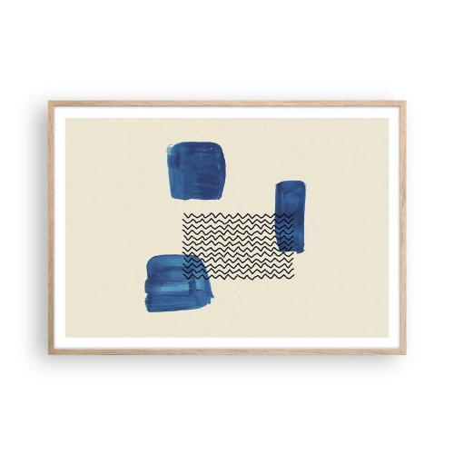 Poster în ramă de stejar deschis - Cvartet abstract - 100x70 cm