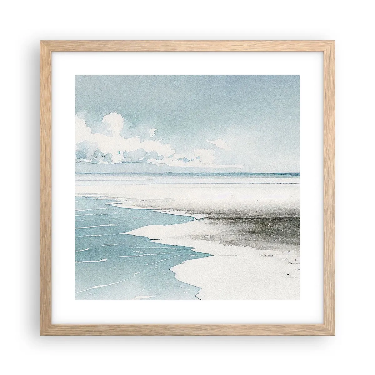 Poster în ramă de stejar deschis - Mareea blândă - 40x40 cm