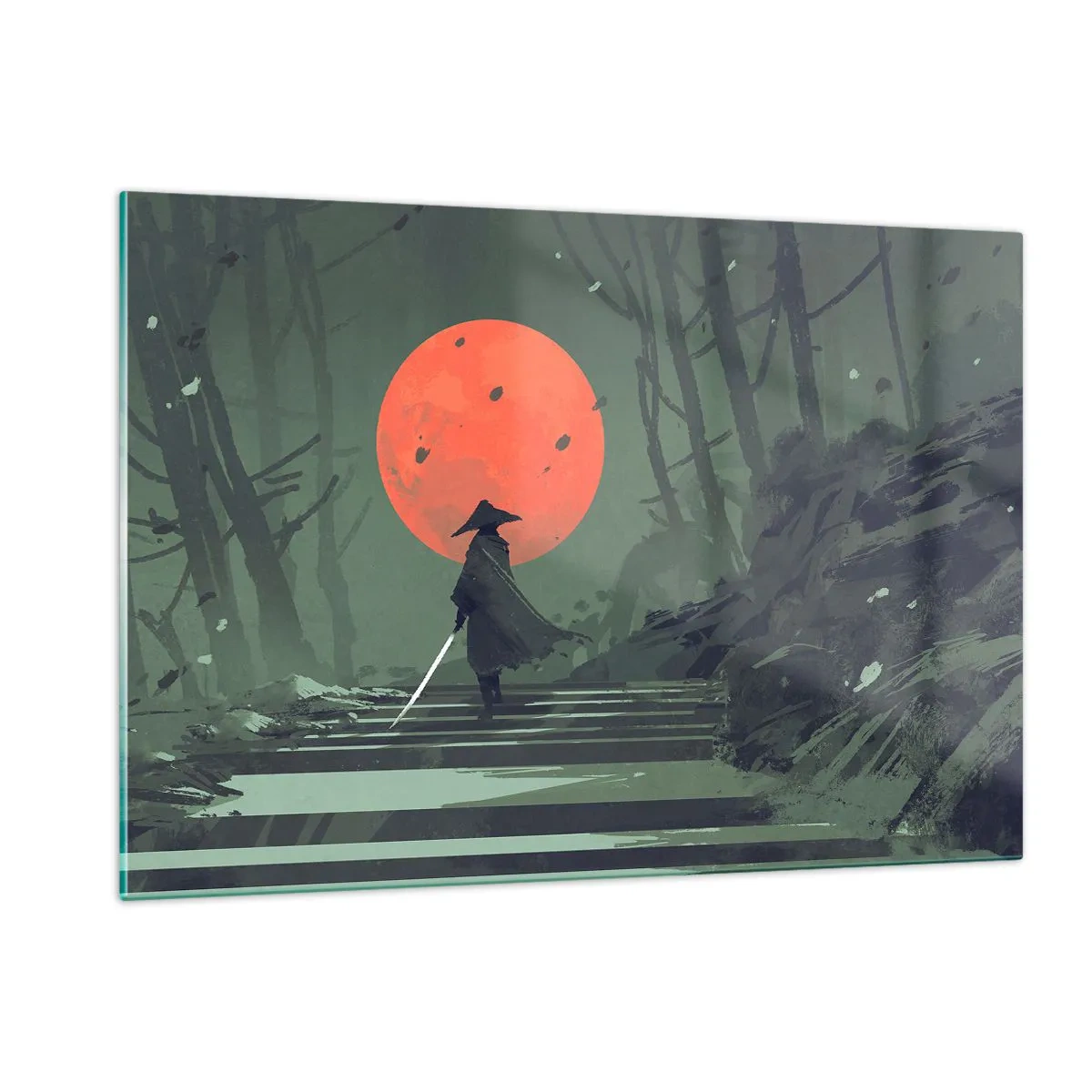 Tablou pe sticlă - Războinicul lunii roșii - 120x80 cm