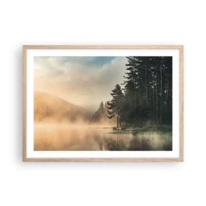 Poster în ramă de stejar deschis - Nașterea unei zile - 70x50 cm