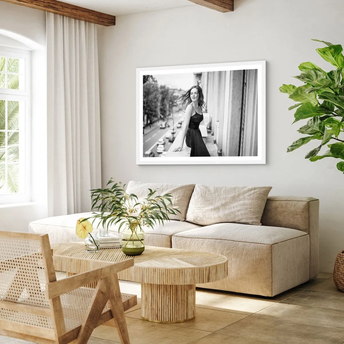 Poster în ramă albă - Cu siguranță e o fată pariziană - 50x40 cm