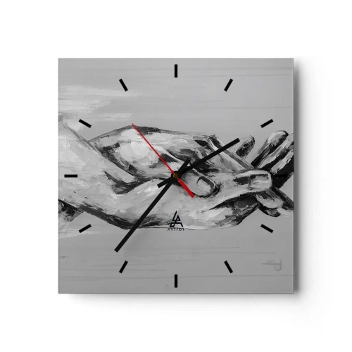 Ceas de perete - Ceas pe sticlă - Începutul... - 40x40 cm