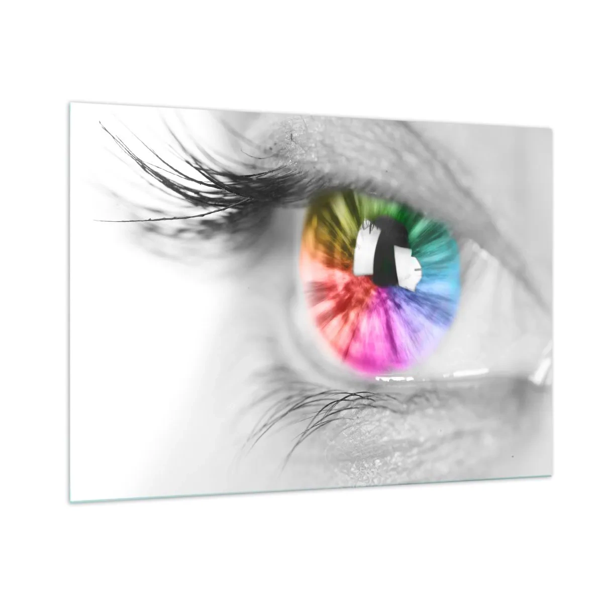 Tablou pe sticlă - Priviți lumea în culori - 100x70 cm