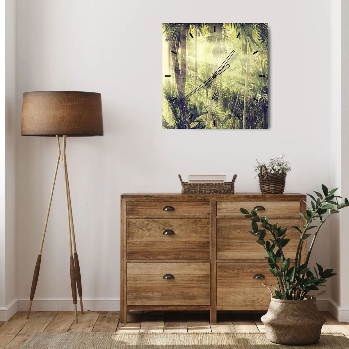 Ceas de perete - Ceas pe sticlă - Ardoare verde - 40x40 cm