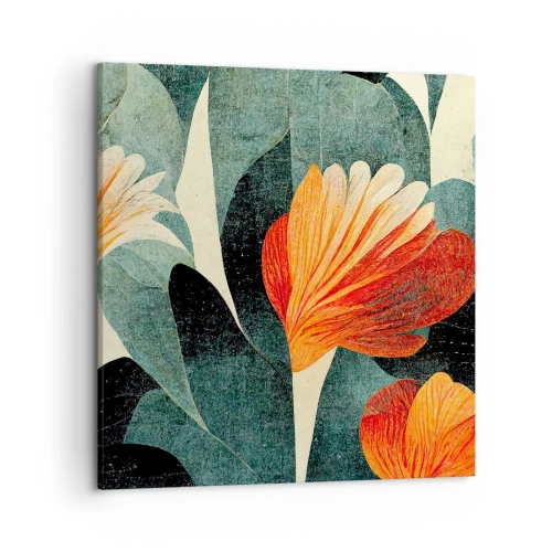 Tablou pe pânză - Căldura de la tropice și răcoarea verdeței - 50x50 cm