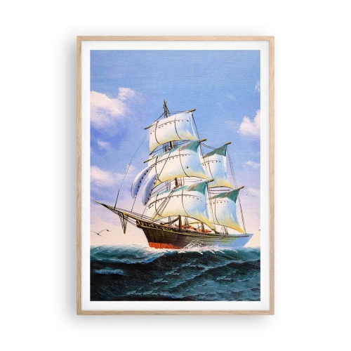 Poster în ramă de stejar deschis - Cu mândrie în vânt - 70x100 cm