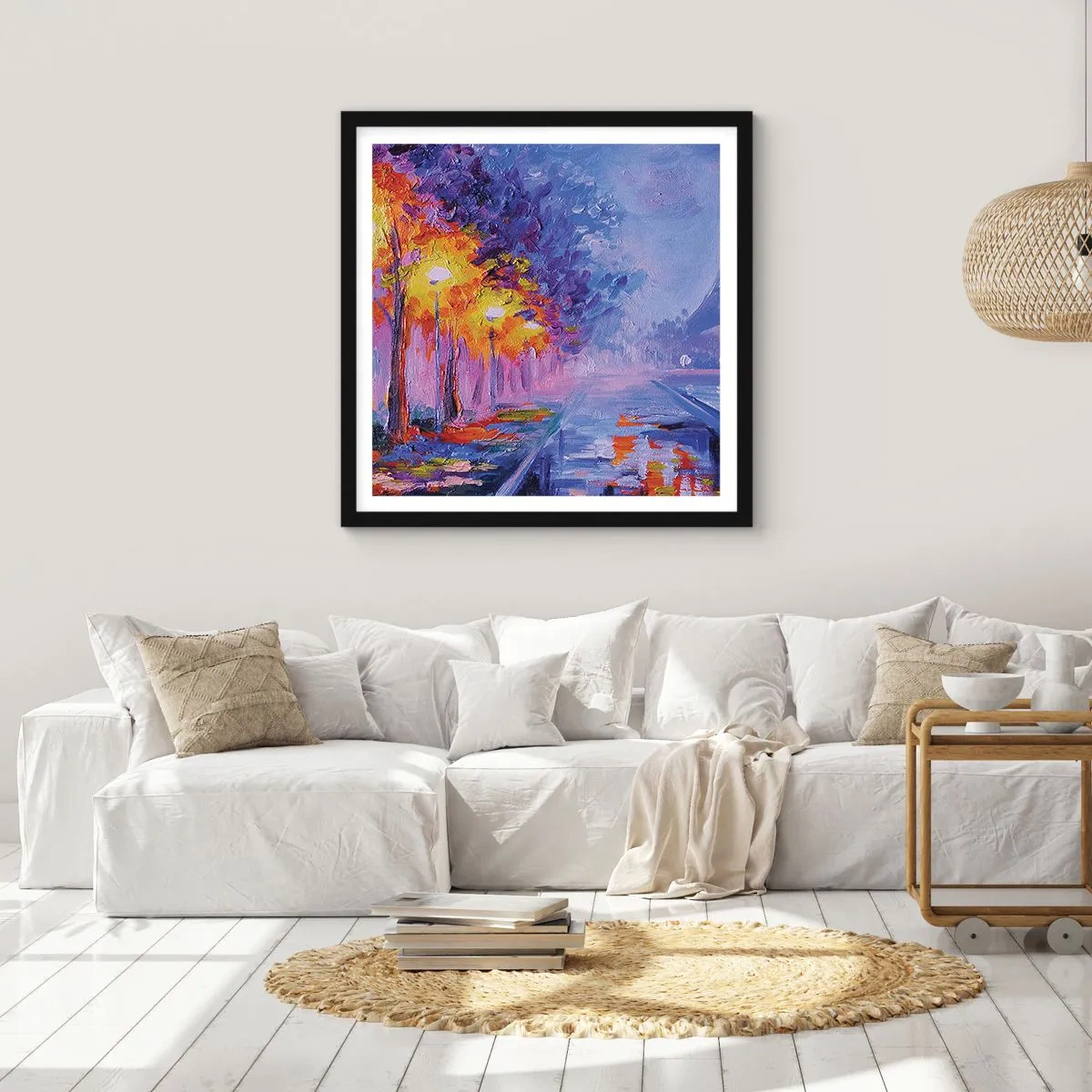 Poster în ramă neagră - O plimbare de vis - 30x30 cm