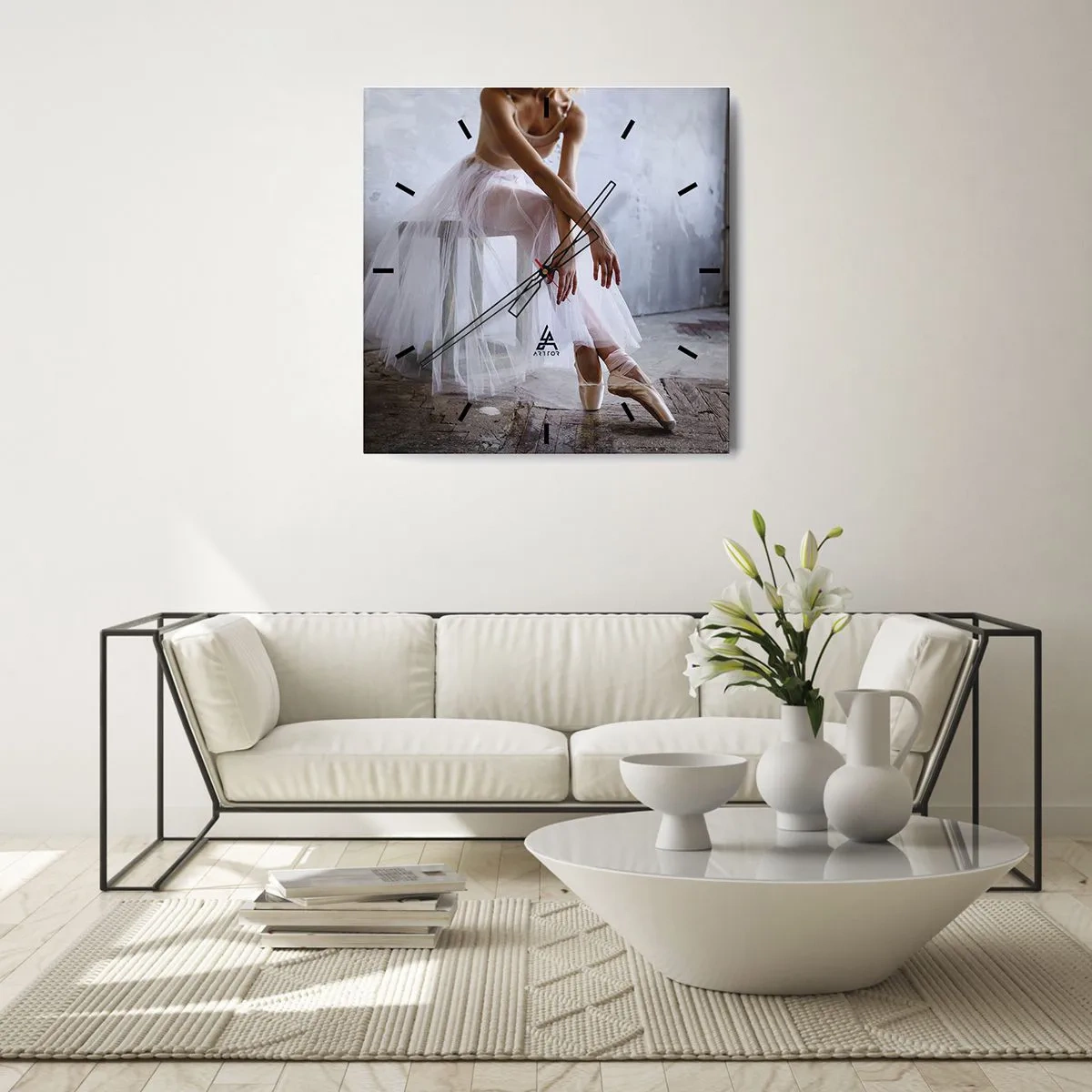 Ceas de perete - Ceas pe sticlă - Înainte ca luminile rampei să strălucească - 40x40 cm