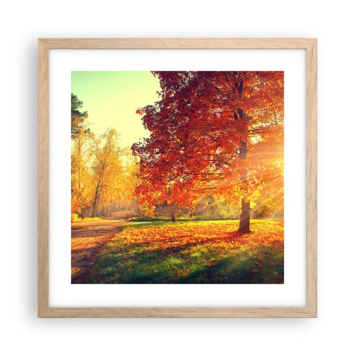 Poster în ramă de stejar deschis - Roșcatul este frumos - 40x40 cm