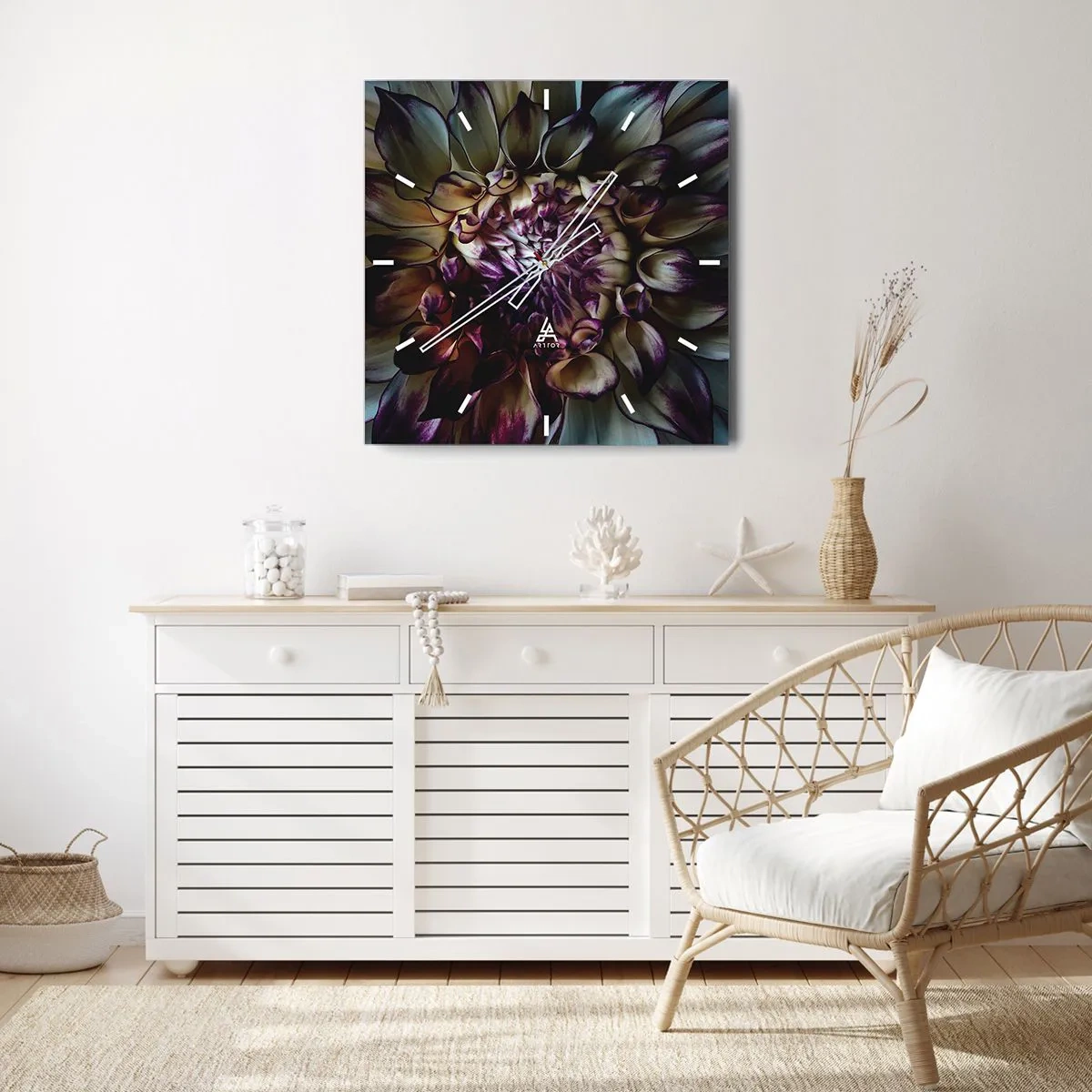 Ceas de perete - Ceas pe sticlă - Înflorirea tinereții - 40x40 cm