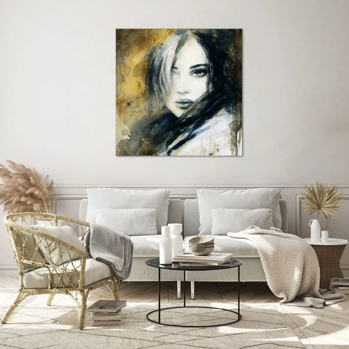 Tablou pe sticlă - Mai inocentă sau mai senzuală? - 30x30 cm