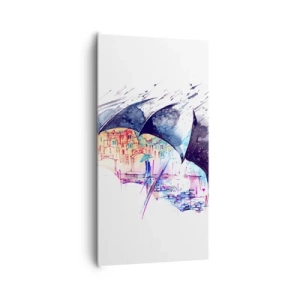 Tablou pe pânză - Plimbare în ploaie - 65x120 cm