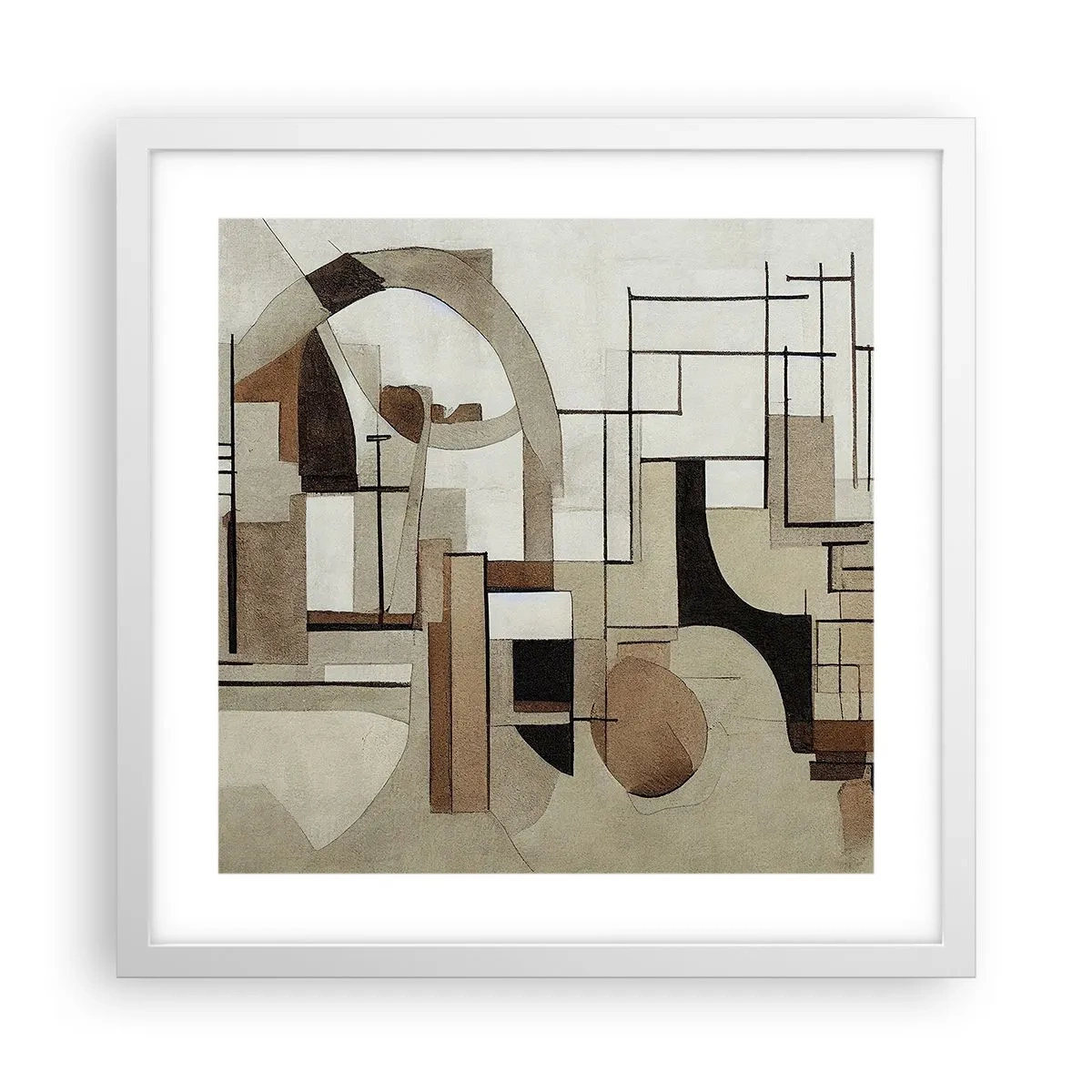Poster în ramă albă - Peisaj urban 2.0 - 40x40 cm