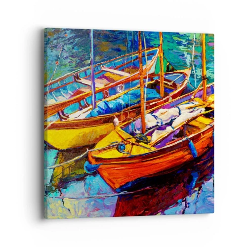 Tablou pe pânză - Pe o apă plină de culoare - 40x40 cm