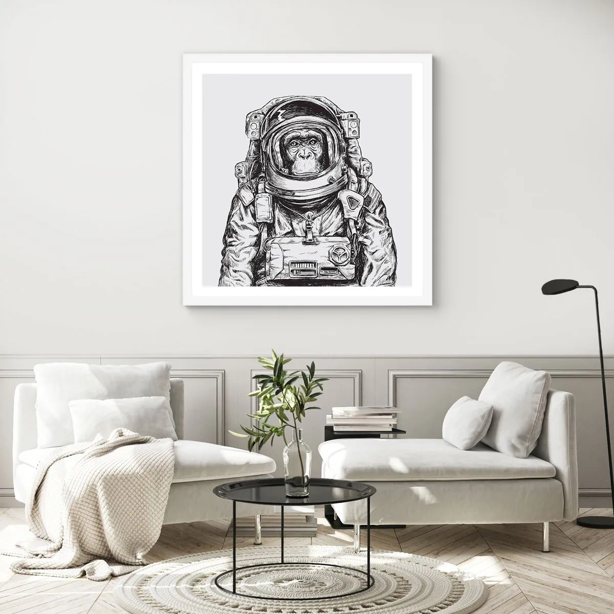 Poster în ramă albă - Evoluție alternativă - 60x60 cm