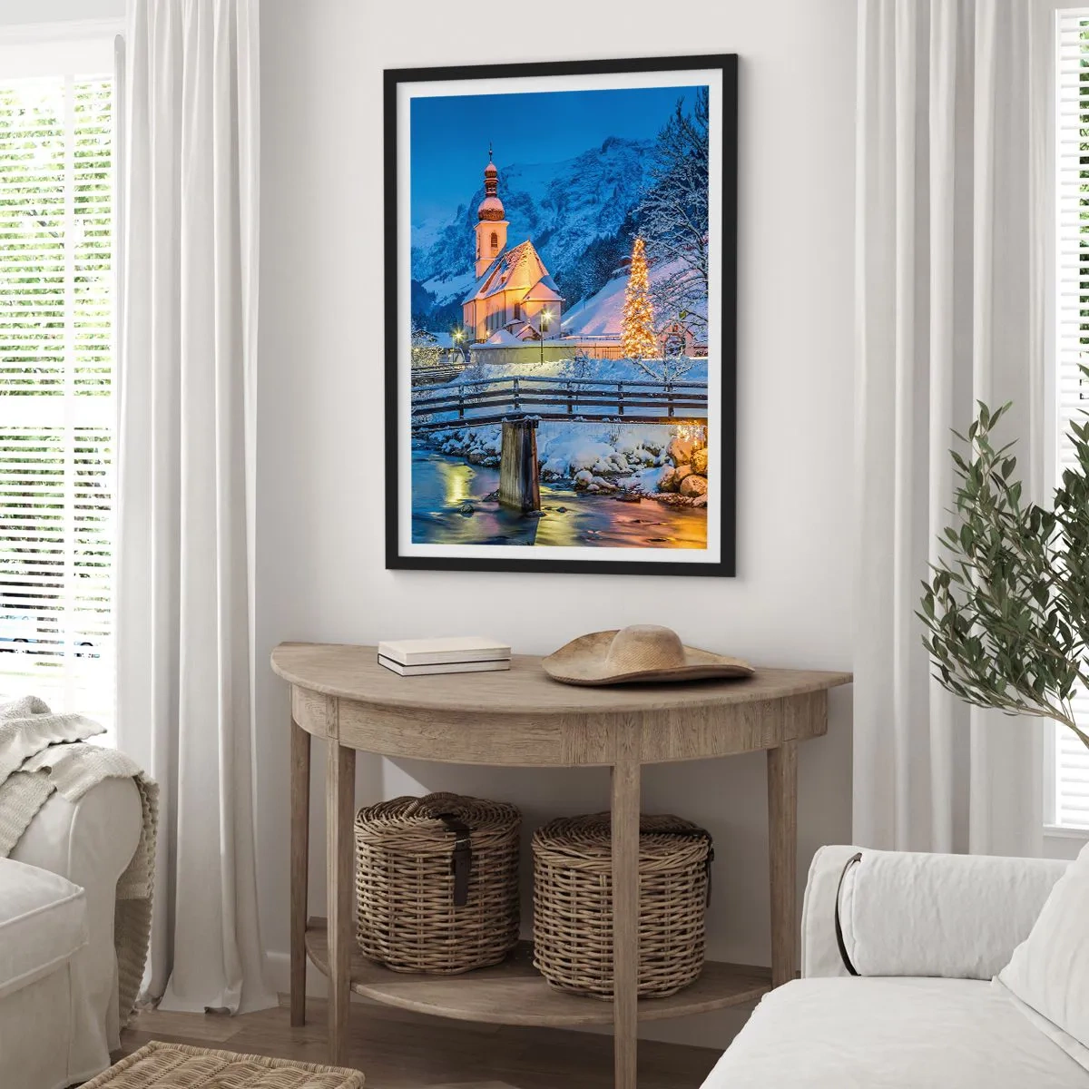 Poster în ramă neagră - Spiritul Crăciunului - 30x40 cm