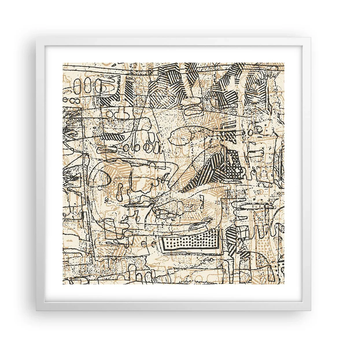 Poster în ramă albă - Așteaptă să fie descifrat - 50x50 cm