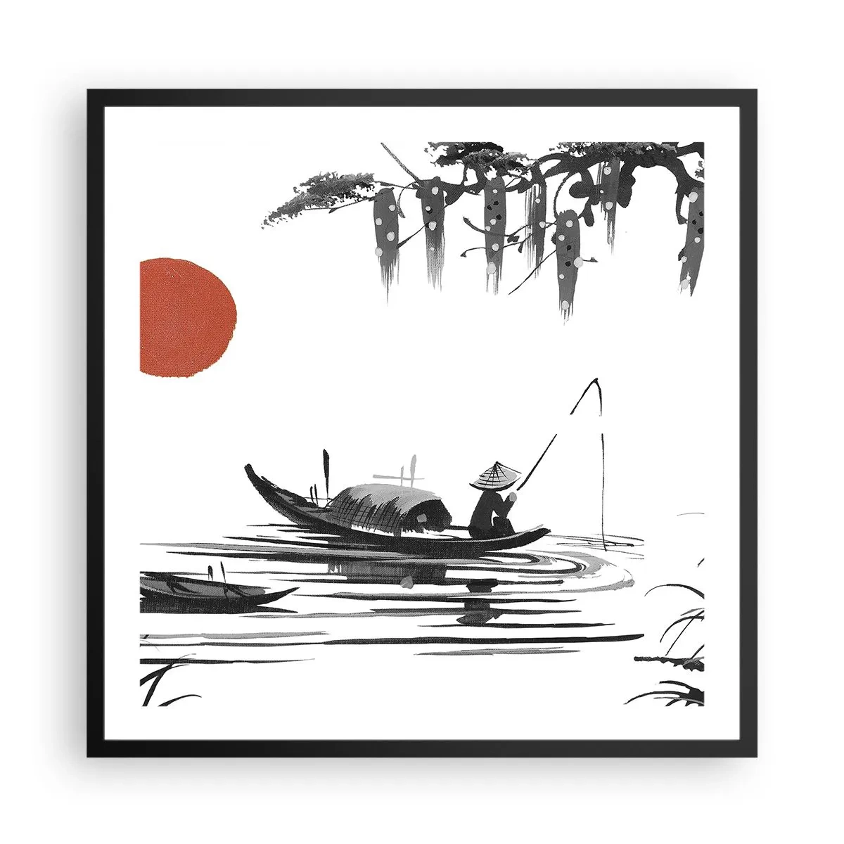 Poster în ramă neagră - O după-amiază asiatică - 60x60 cm
