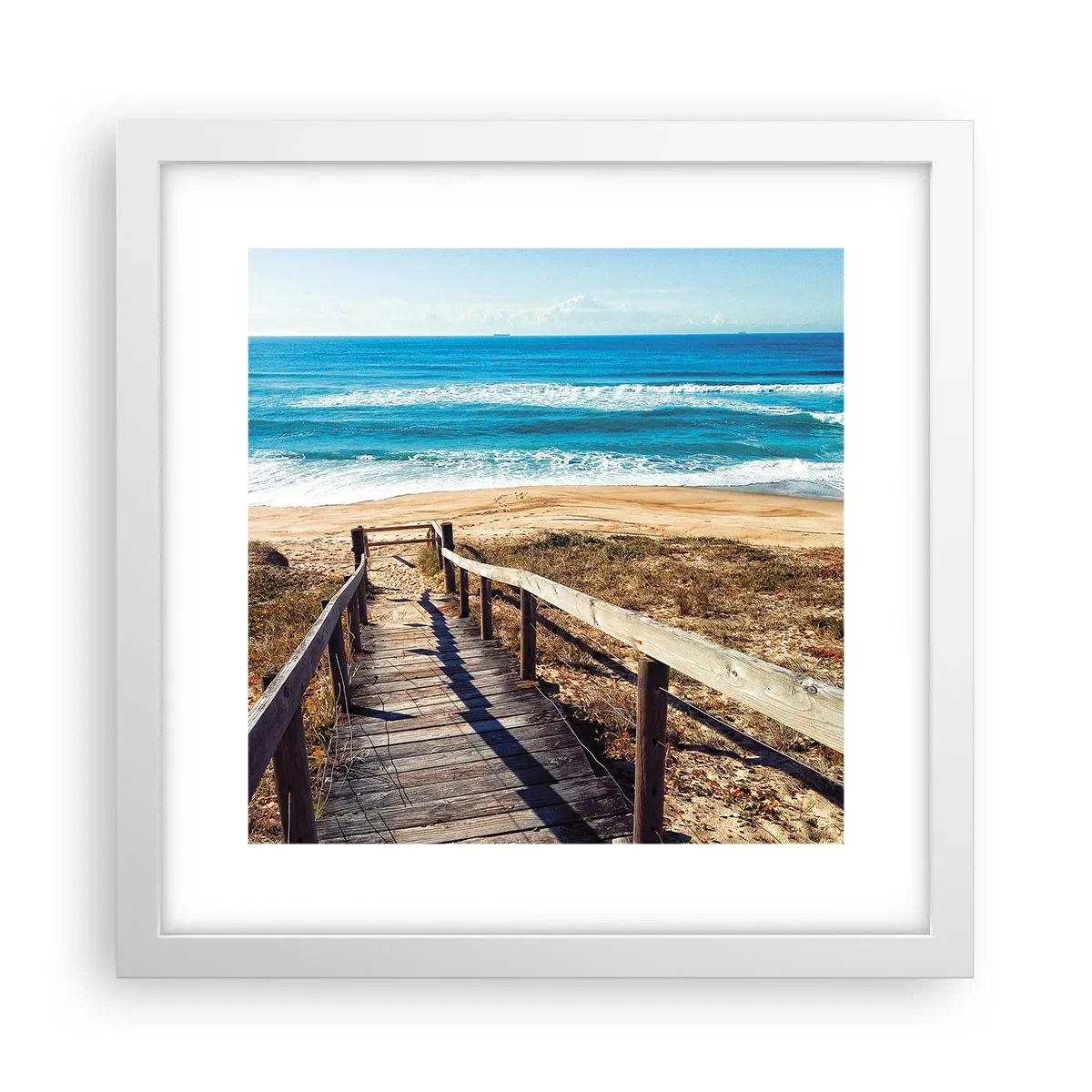 Poster în ramă albă - Aleargă! - 30x30 cm