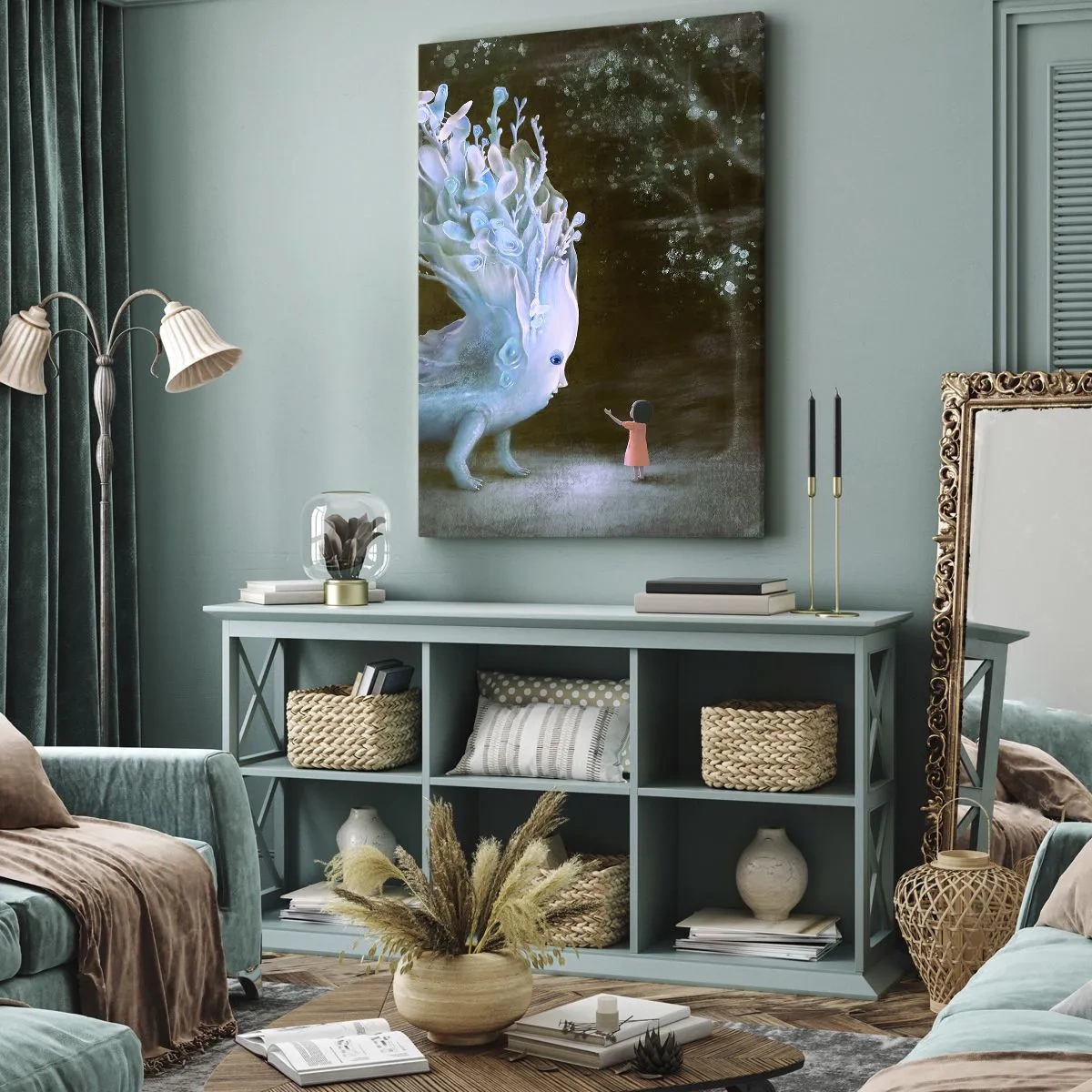 Tablou pe pânză - Întâlnire fantastică - 45x80 cm