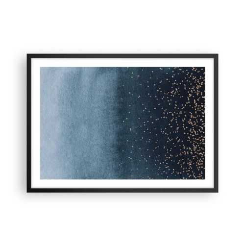 Poster în ramă neagră - Compoziție - faze albastre - 70x50 cm
