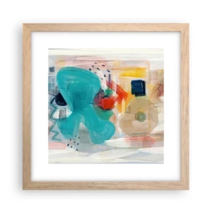 Poster în ramă de stejar deschis - Joc plin de culoare - 30x30 cm
