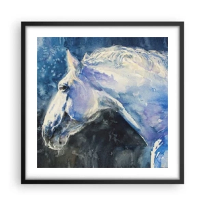 Poster în ramă neagră - Portret într-o strălucire albastră - 50x50 cm