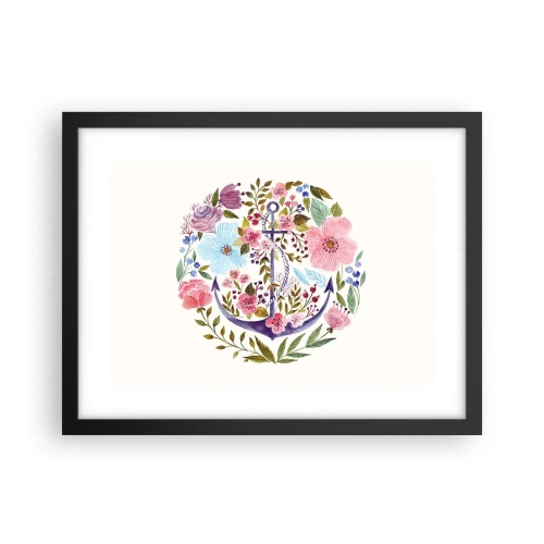 Poster în ramă neagră - Somnul bun al marinarului - 40x30 cm