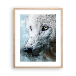 Poster în ramă de stejar deschis - Faceți cunoștință cu sufletul lupului - 40x50 cm