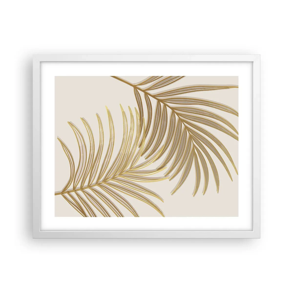 Poster în ramă albă - Palmier de aur! - 50x40 cm