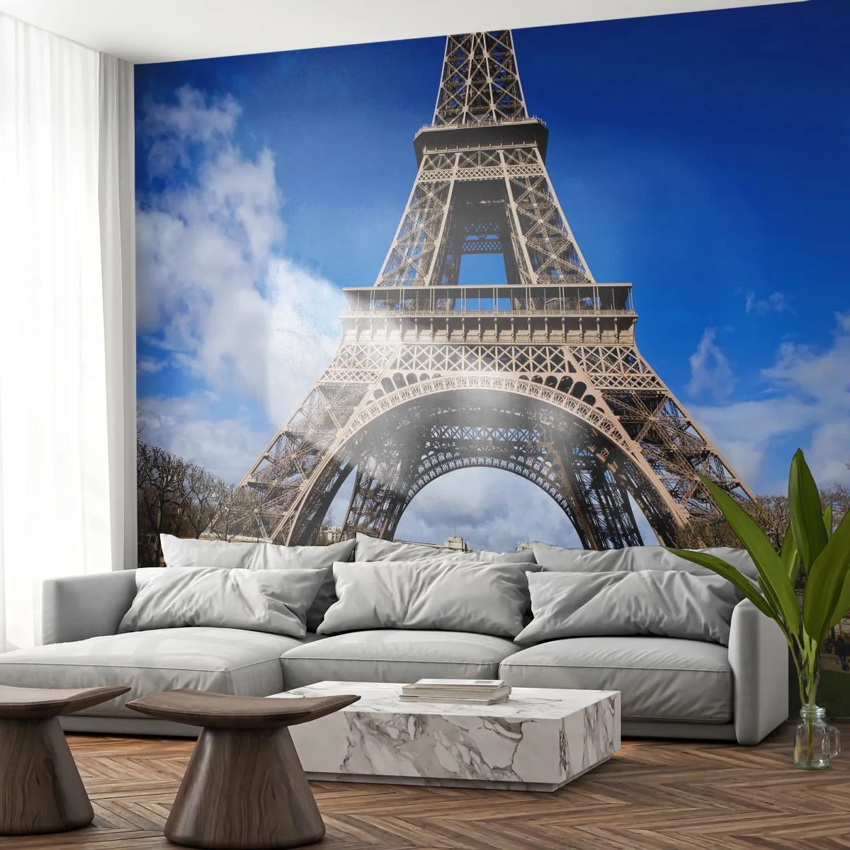 Fototapetă personalizată Premium Sand - Întregul Paris la picioarele ei - turnul Eiffel, Paris, Arhitectură
