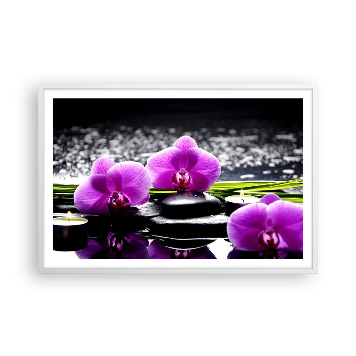 Poster în ramă albă - Să te scufunzi în pace și liniște - 91x61 cm