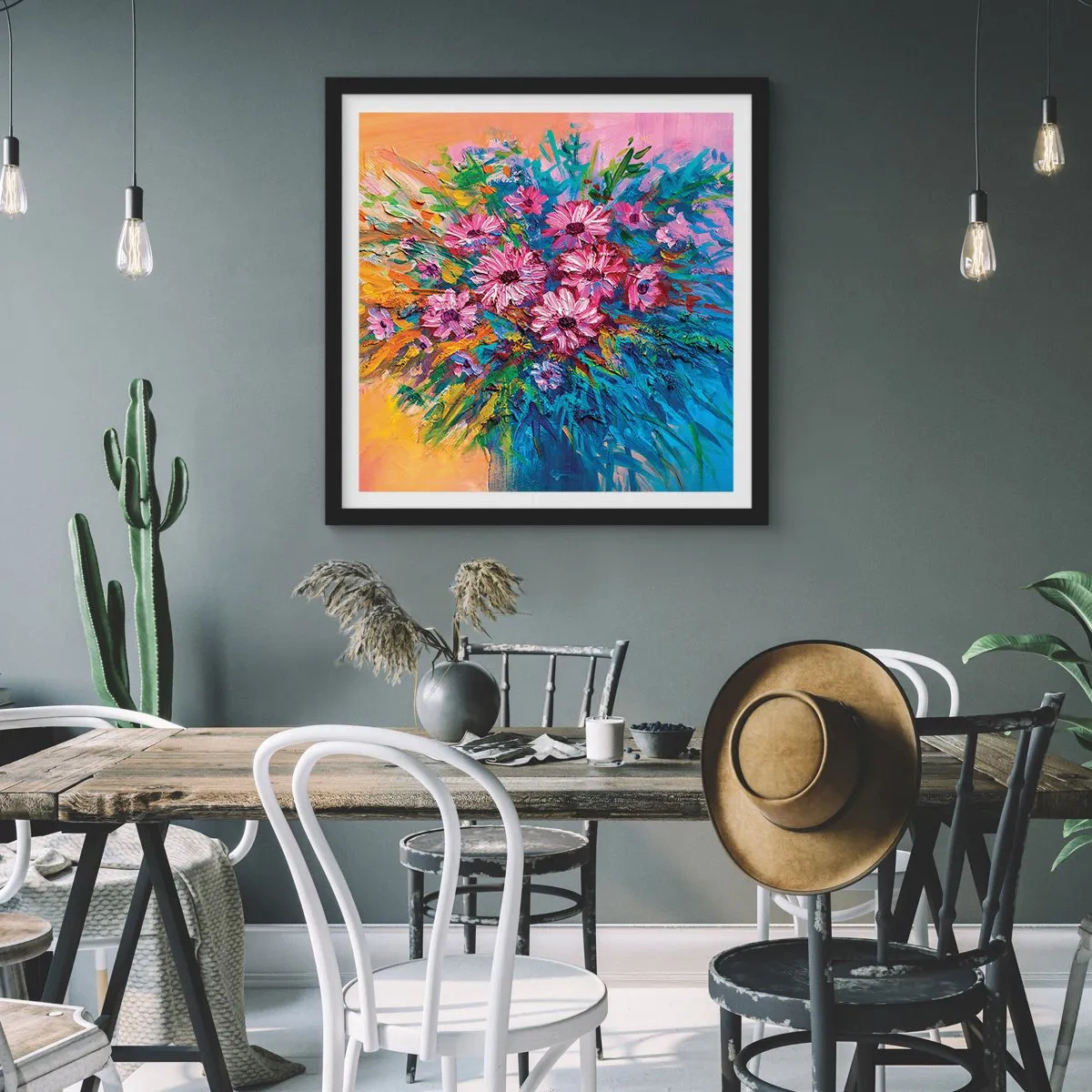 Poster în ramă neagră - Energia vieții - 60x60 cm