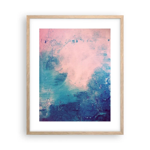 Poster în ramă de stejar deschis - Îmbrățișare albastră - 40x50 cm