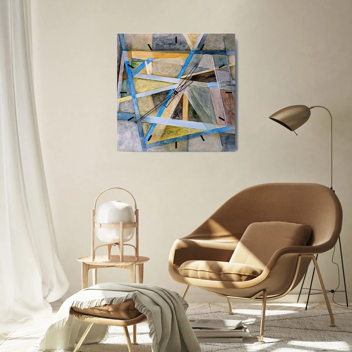 Ceas de perete - Ceas pe sticlă - Drept sau de-a curmezișul? - 40x40 cm