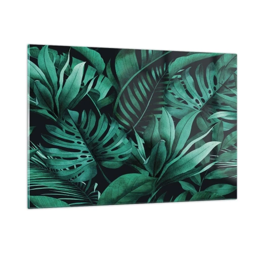 Tablou pe sticlă - Profunzimea verdelui tropical - 120x80 cm