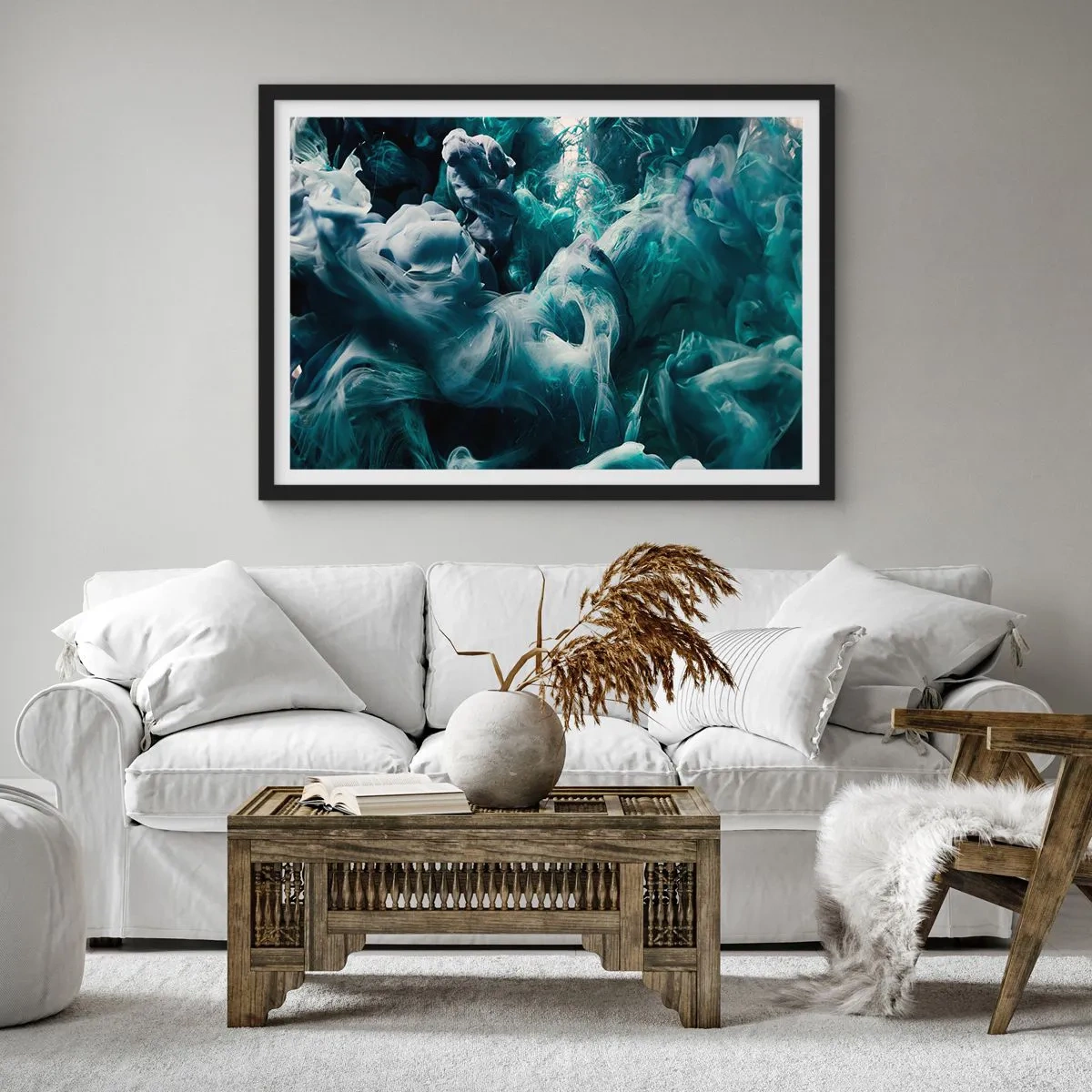Poster în ramă neagră - Mișcarea culorilor - 70x50 cm