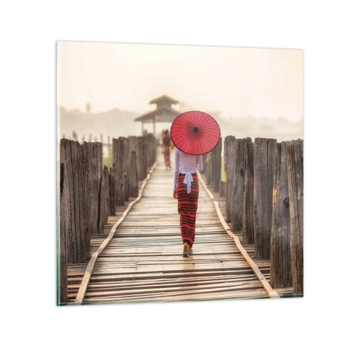 Tablou pe sticlă - Pe podul vechi - 50x50 cm