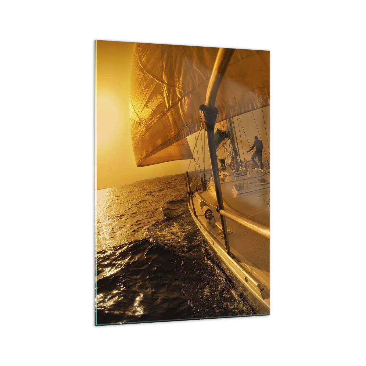 Tablou pe sticlă - O seară aurie după o zi multicoloră - 70x100 cm