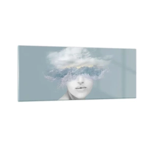 Tablou pe sticlă - Cu capul în nori - 100x40 cm