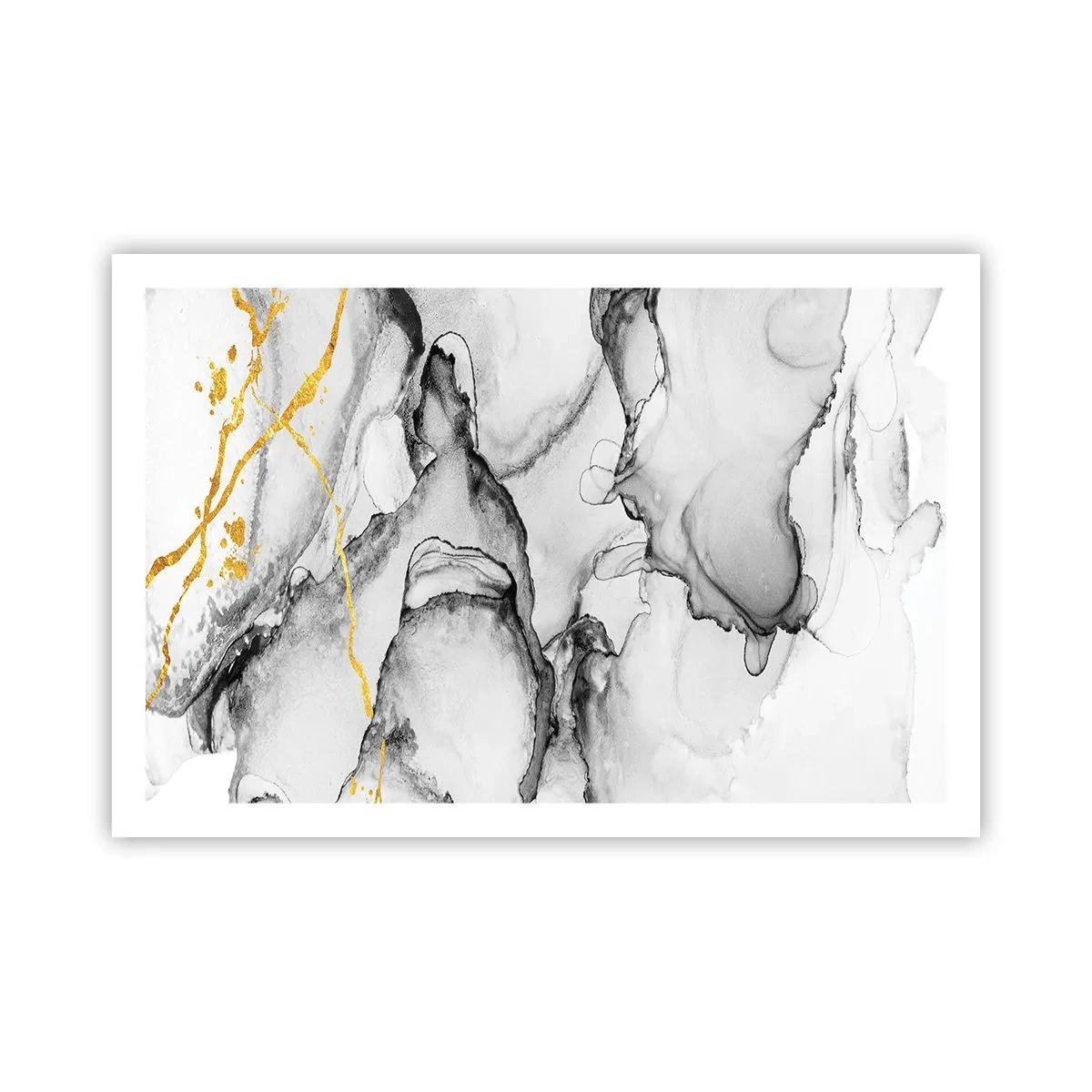Poster - Compoziție cu motiv auriu - 91x61 cm