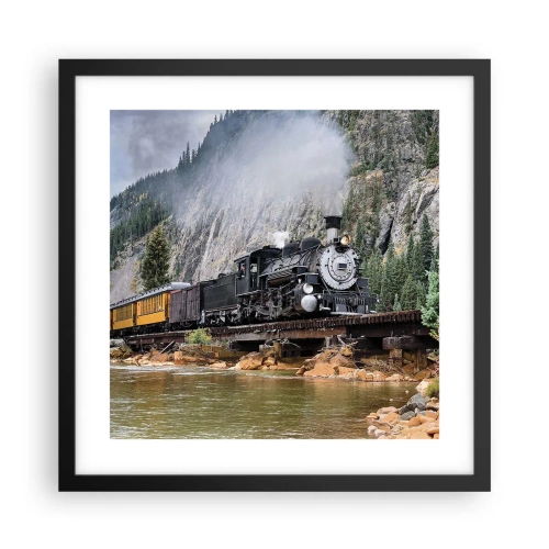 Poster în ramă neagră - Și încotro? Unde? - 40x40 cm