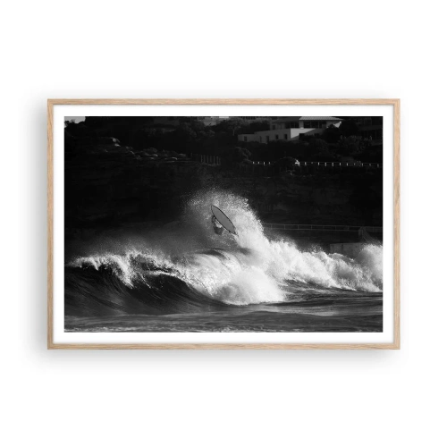Poster în ramă de stejar deschis - Provocare acceptată! - 100x70 cm