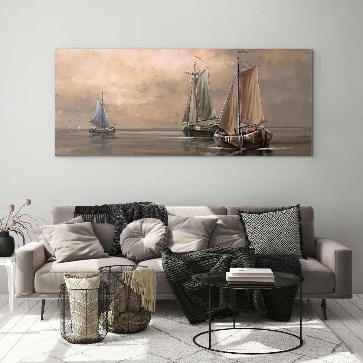 Tablou pe sticlă - Întoarcerea marinarilor - 90x30 cm